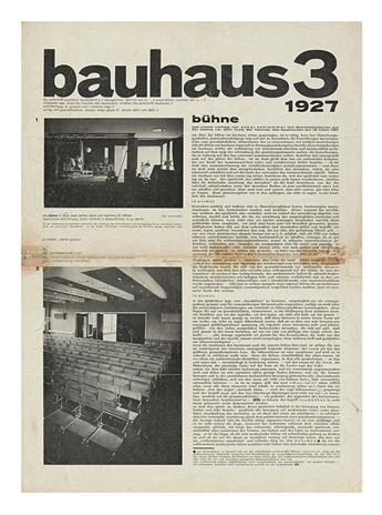 BAUHAUS. Gropius, Walter and Moholy-Nagy, Laszlo; Editors. Bauhaus: Die Zeitschrift erscheint vierteljärlich. Number 3 (2 variants) a